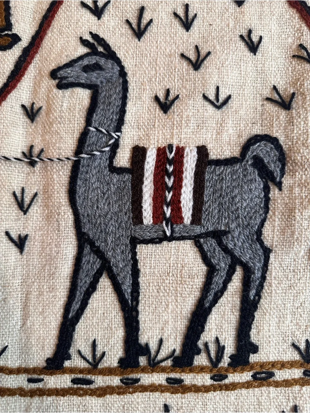 Handmade Ivory And Earth-Tone Peruvian Wall Hanging